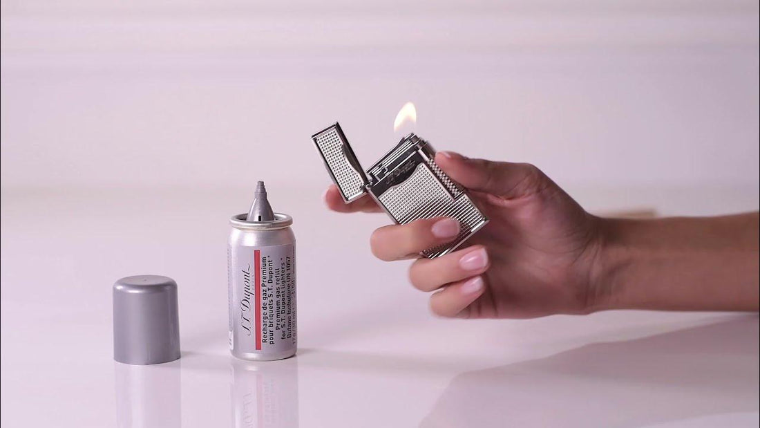 S.T. Dupont Le Grand lighter with fuel after being refilled.