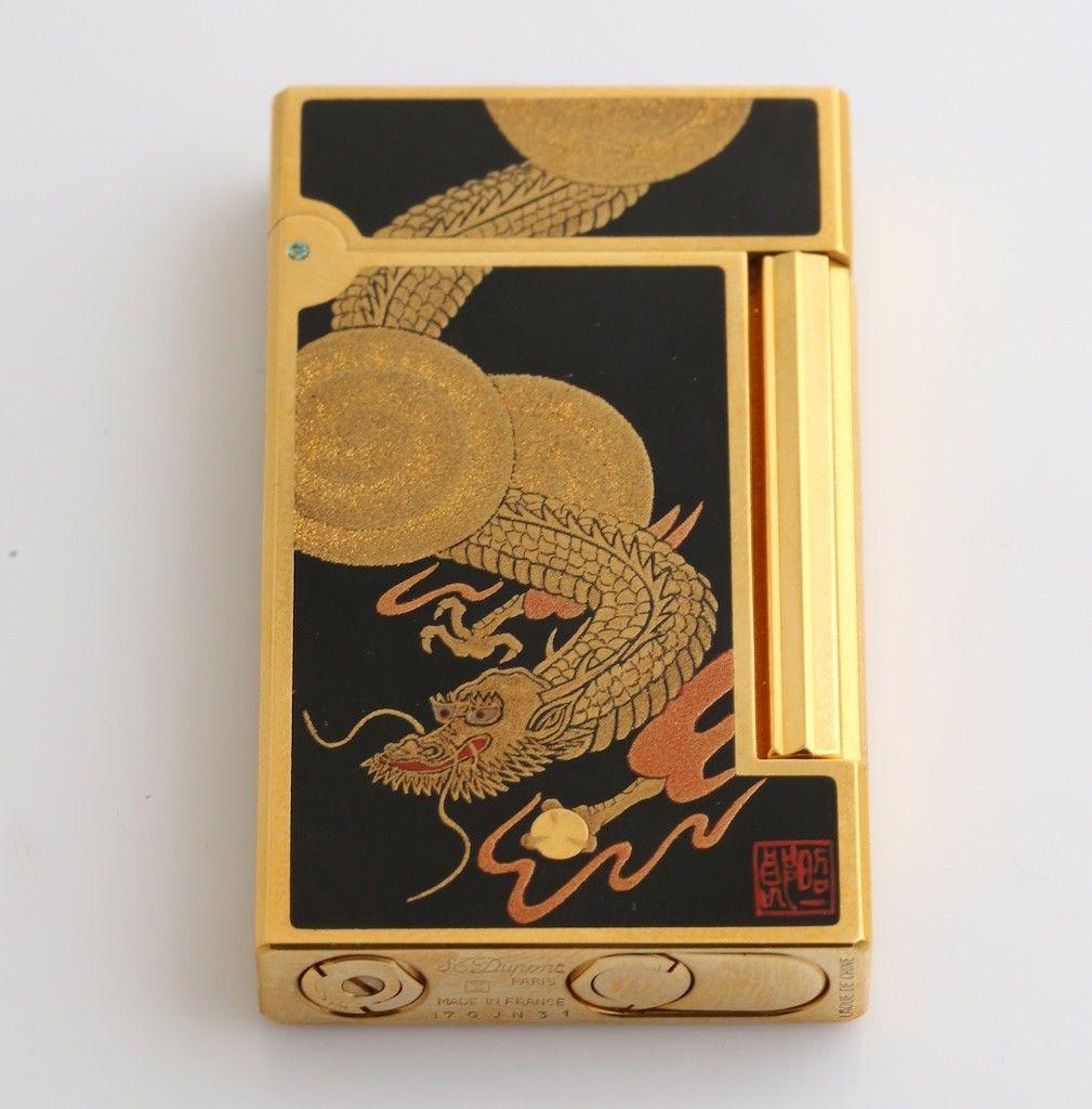 S.T. Dupont Line D lighter with hand done Maki-e work.