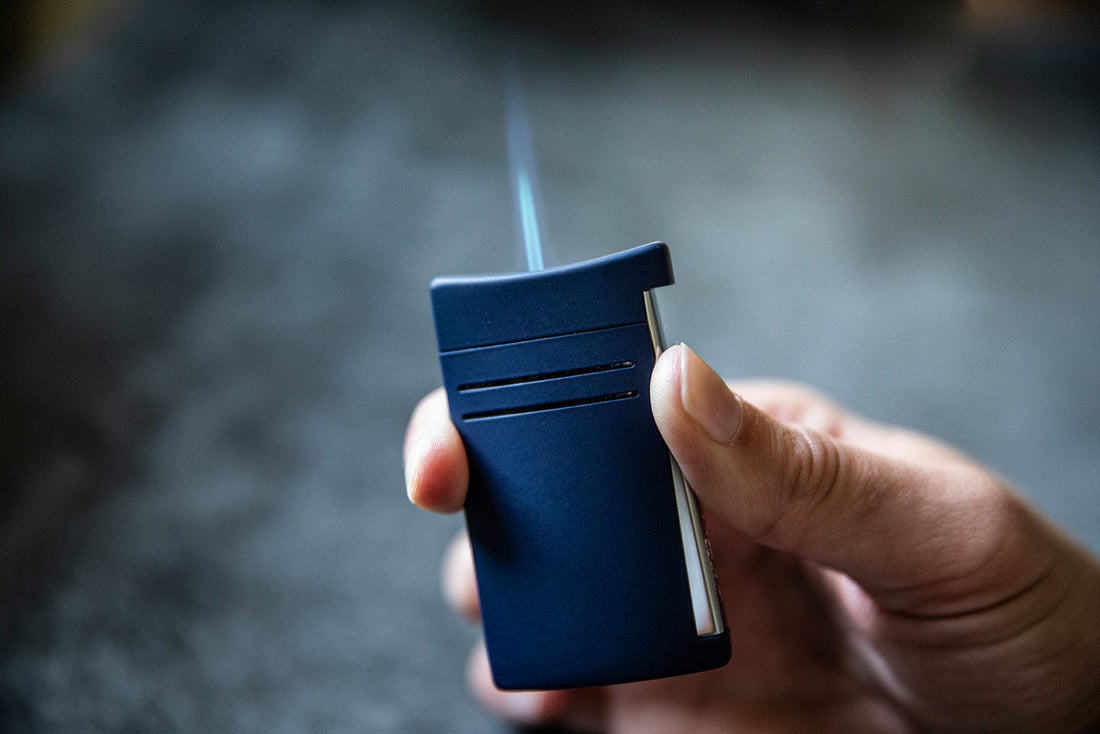 S.T. Dupont maxijet lighter, with powerful torch flame.