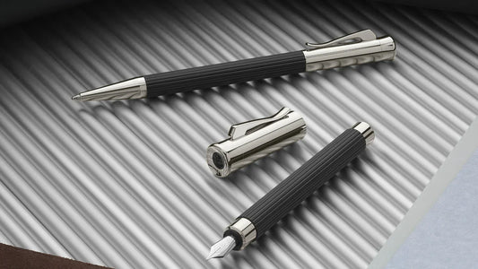 Graf von Faber-Castell Tamitio ballpoint and fountain pen in matte black and chrome