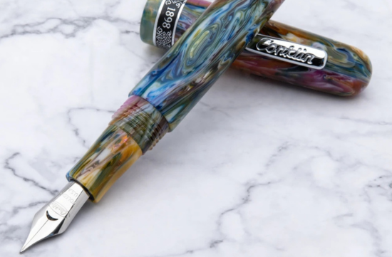 Conklin 1898 Misto fountain pen with blue marbled resin