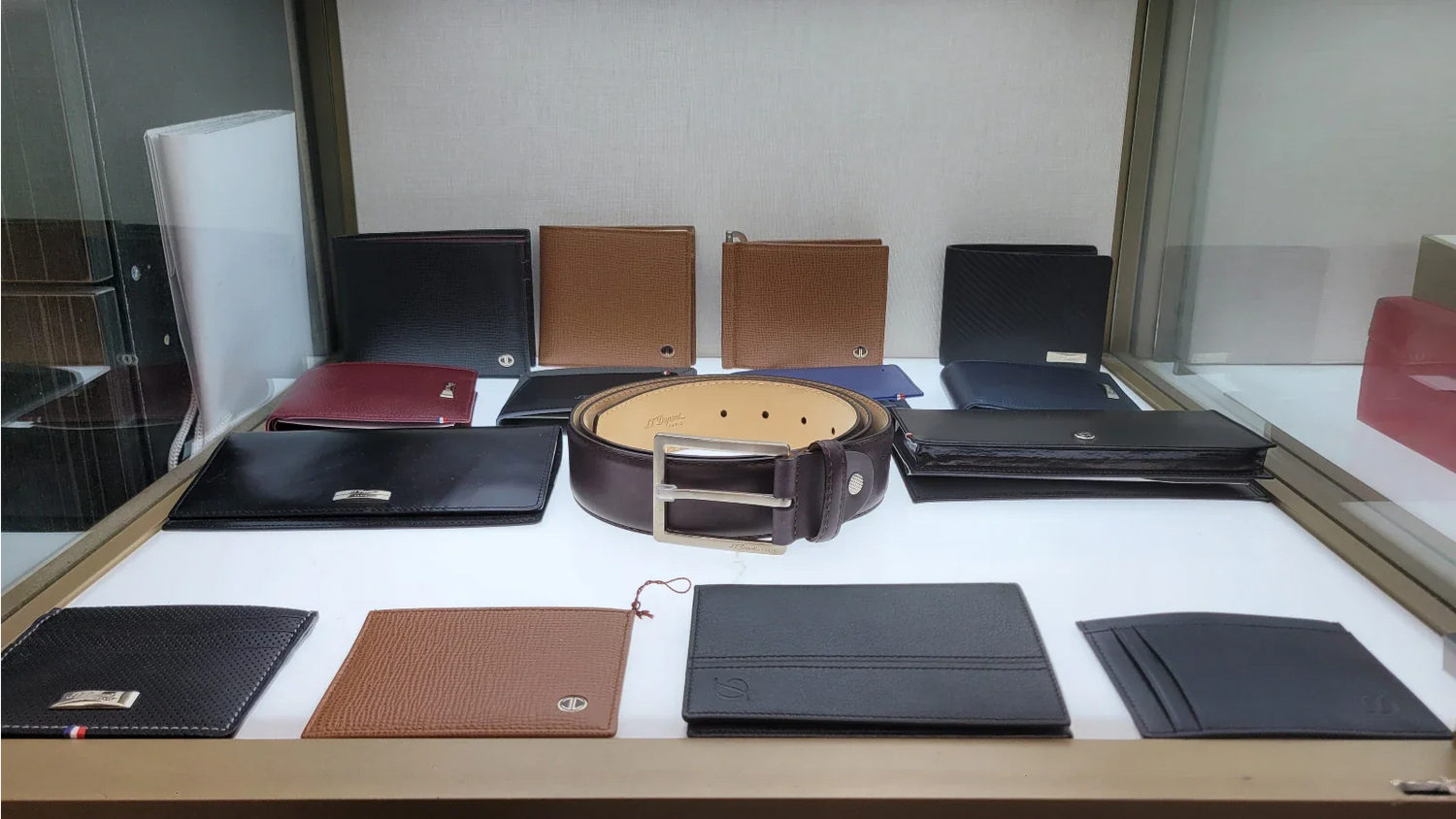 S.T. Dupont and Davidoff leather goods on display at Art Brown