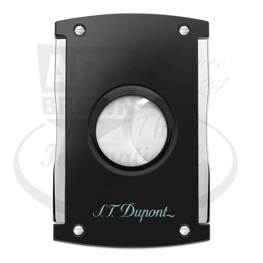 S.T. Dupont Maxijet Cigar Cutter 003265-D1 black lacquer with stainless steel blades, preowned with surface scratches