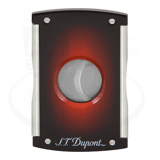 S.T. Dupont Maxijet Sunburst Brown Cigar Cutter 003414 chromium finish with spring-loaded dual blades and ring gauge 52