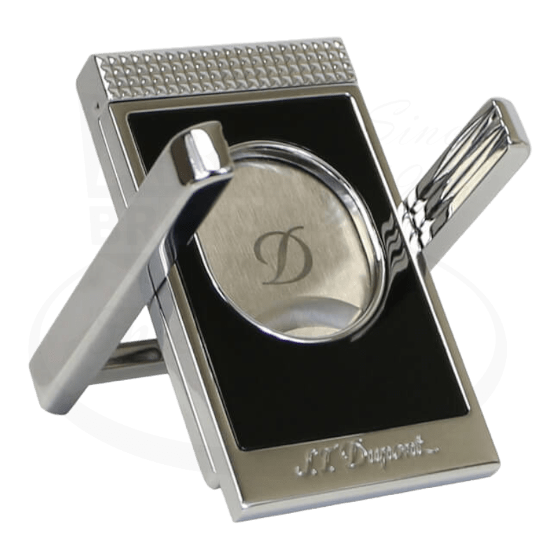S.T. Dupont Black and Chrome Cigar Cutter Stand, 003415