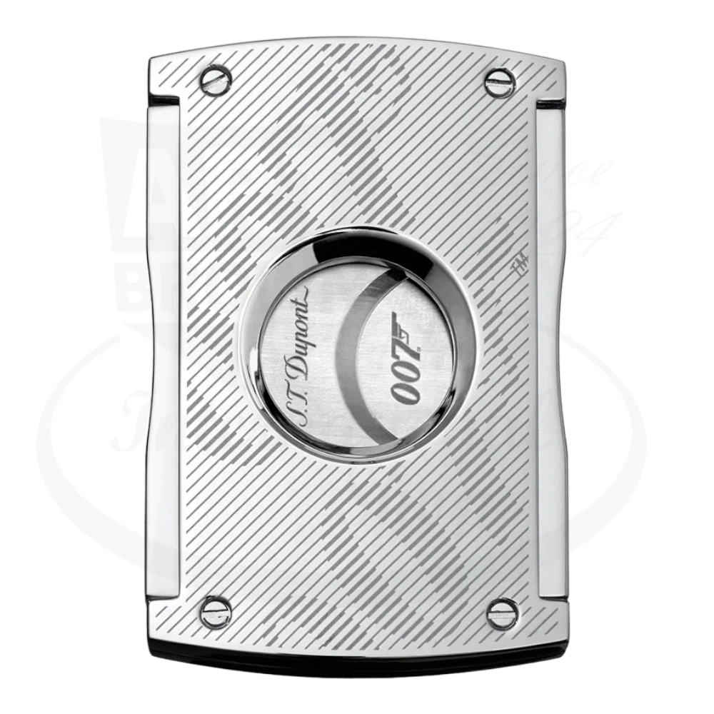 S.T. Dupont Maxijet Cigar cutter in chrome with 007 logo and diagonal lines