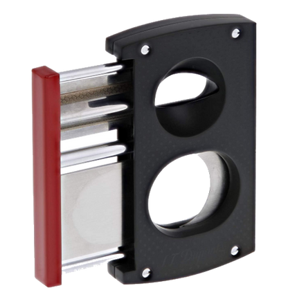 S.T. Dupont V-Blade Cigar Cutter Red and Black Punched Pattern, 003420