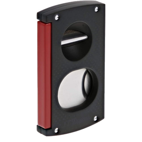 S.T. Dupont V-Blade Cigar Cutter Red and Black Punched Pattern, 003420