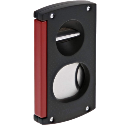 S.T. Dupont V-Blade Cigar Cutter Red and Black Punched Pattern, 003420