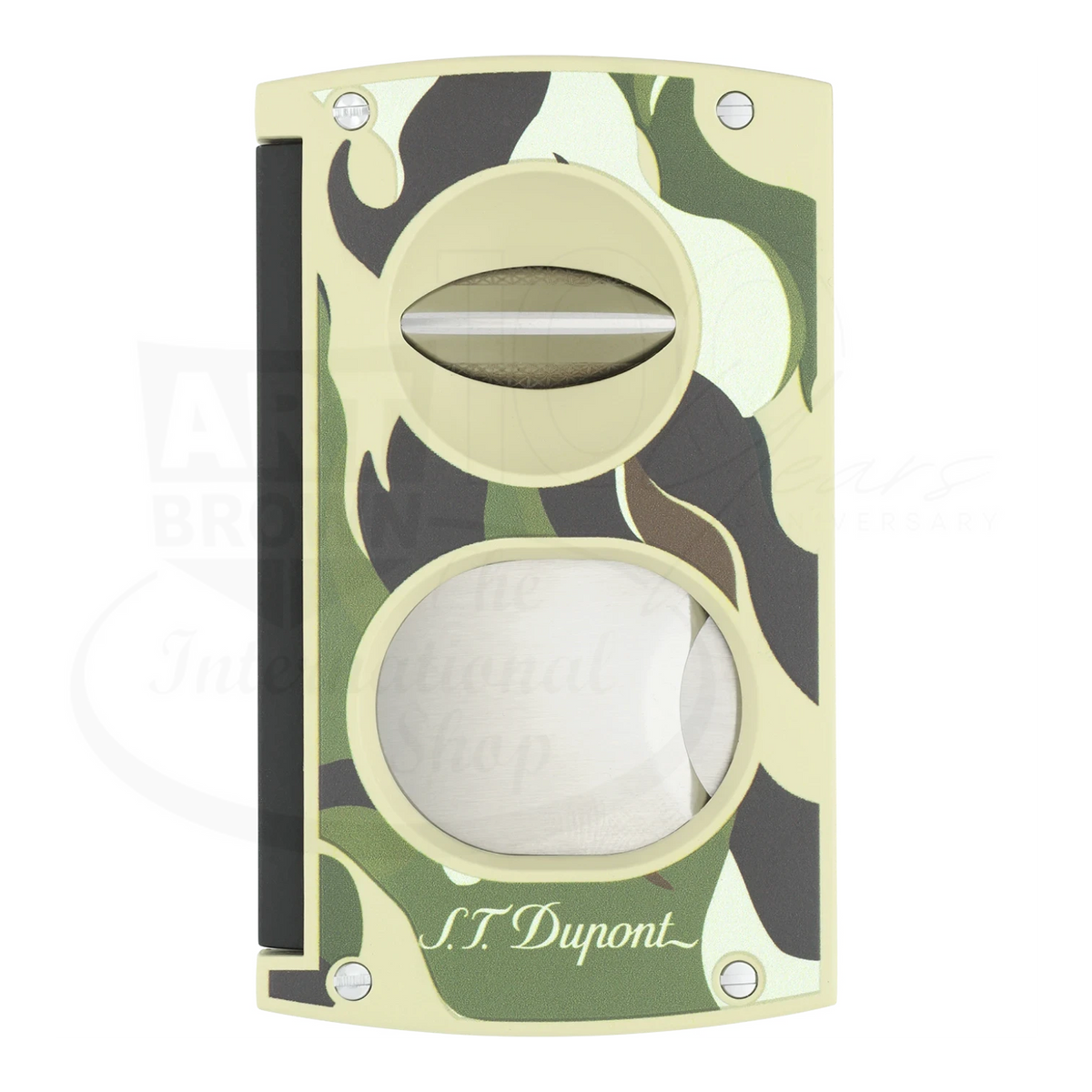 S.T. Dupont Green Camouflage Double-Blade Cigar Cutter, 003450G