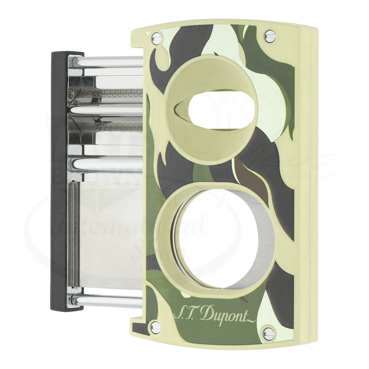 S.T. Dupont Green Camouflage Double-Blade Cigar Cutter, 003450G
