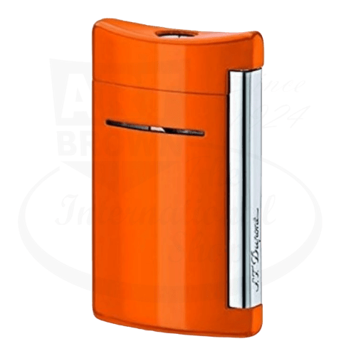 S.T. Dupont Minijet Torch Flame Lighter 010032 lacquer and chrome spicy orange compact design gas window