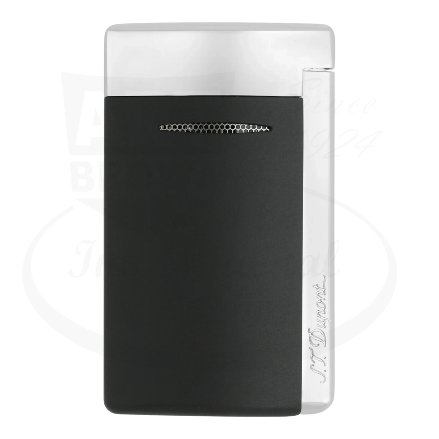 S.T. Dupont New Minijet 010815 matte black metal lighter with ergonomic compact design and metallic accents