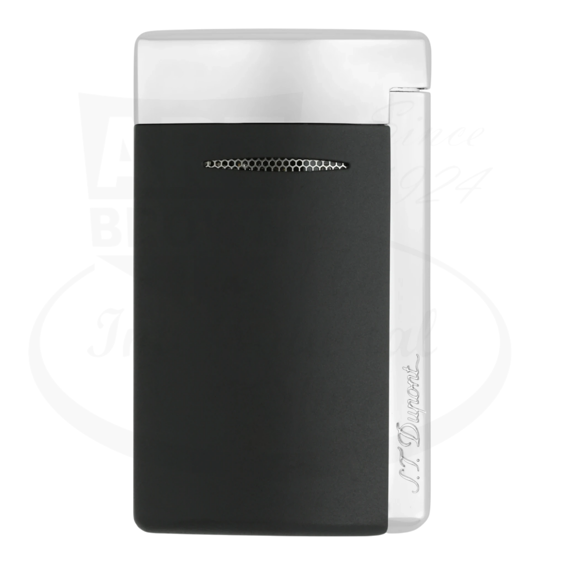 S.T. Dupont New Minijet 010815 matte black metal lighter with ergonomic compact design and metallic accents