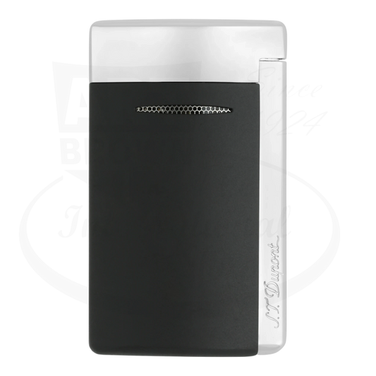 S.T. Dupont New Minijet 010815 matte black metal lighter with ergonomic compact design and metallic accents