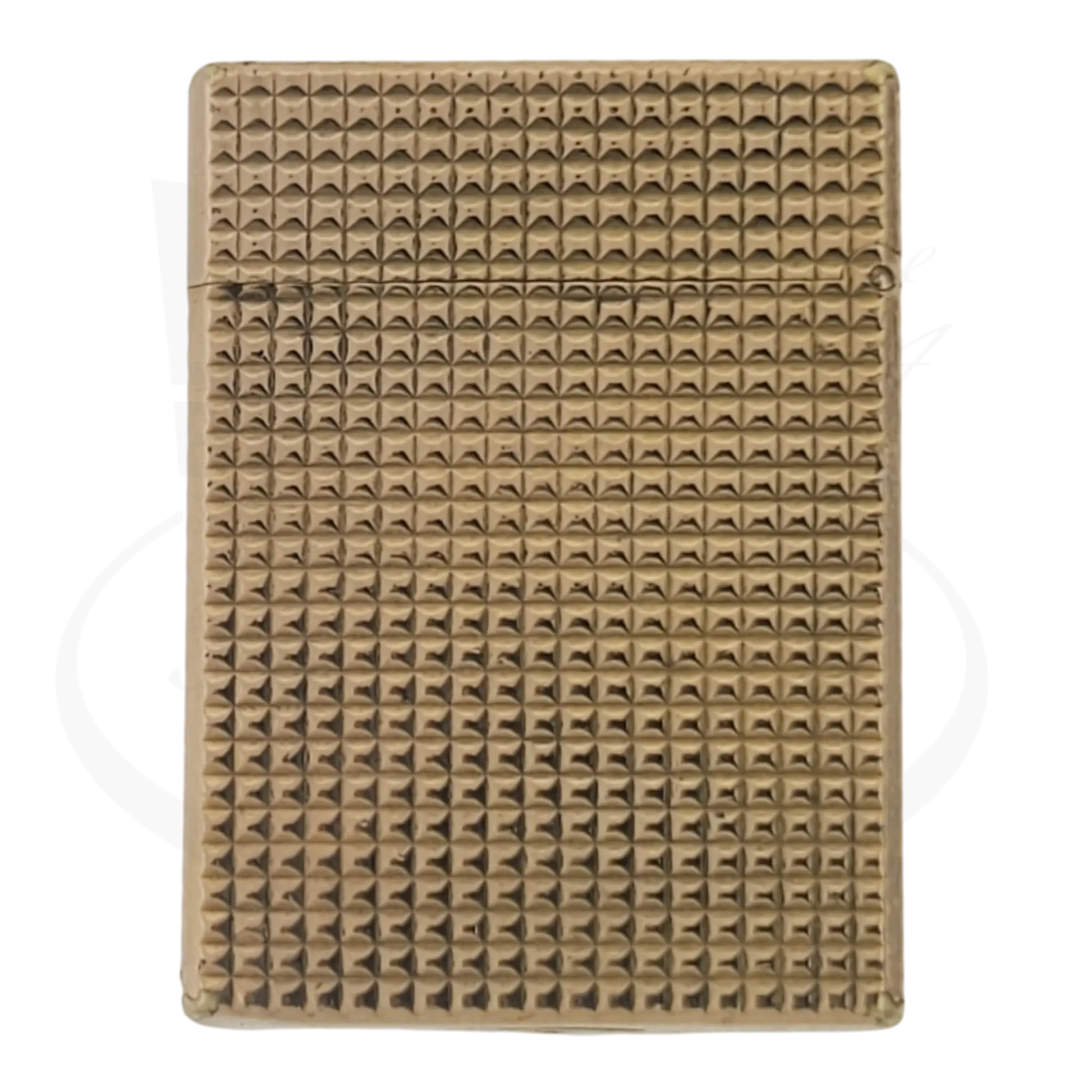 S.T. Dupont Ligne 1 BS 012110 gold metal lighter with diamond head textured pattern, rectangular shape