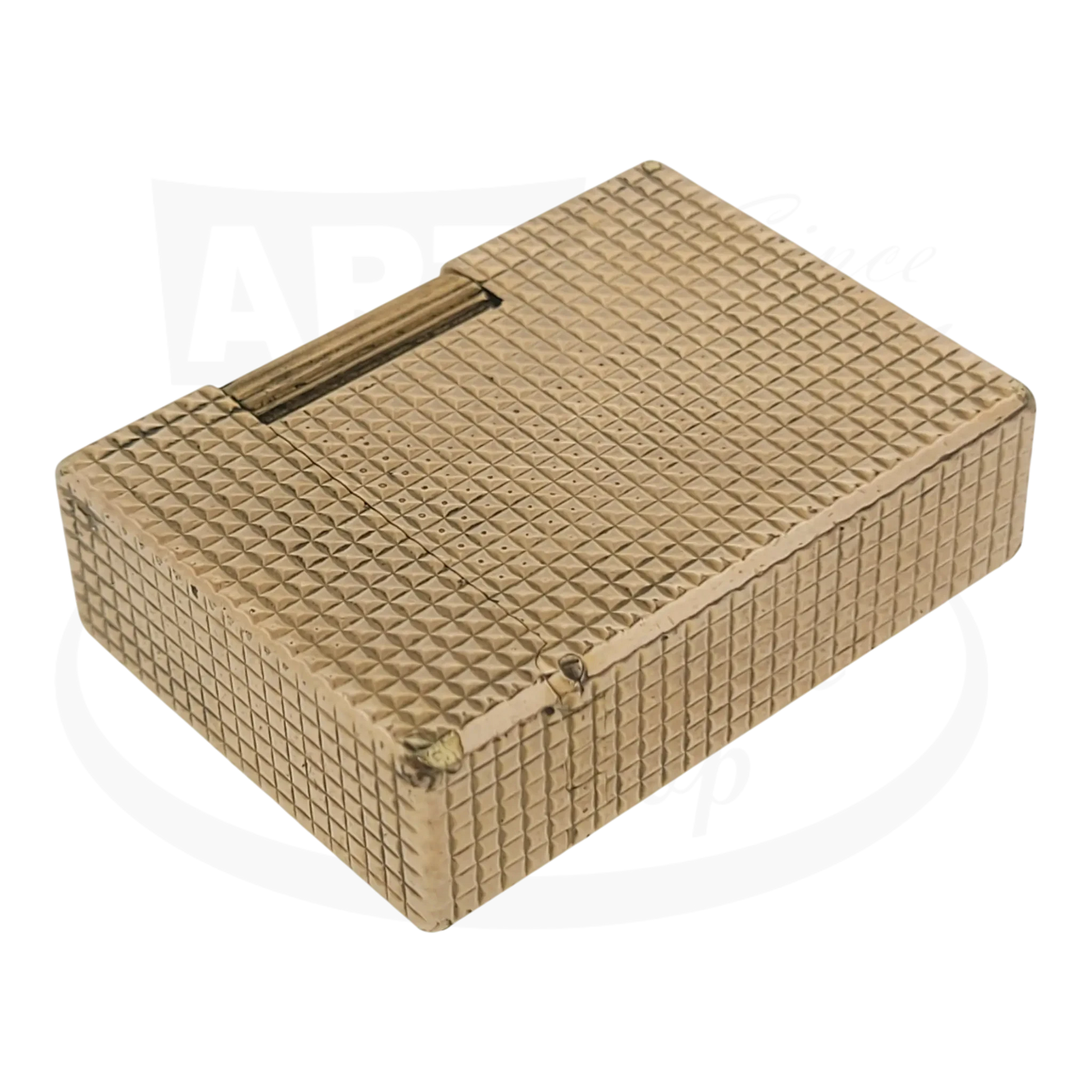 S.T. Dupont Ligne 1 BS 012110 gold metal luxury cigar lighter with diamond textured finish compact design