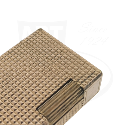 S.T. Dupont Ligne 1 BS 012110 Vintage gold lighter with diamond head pattern and textured metal finish