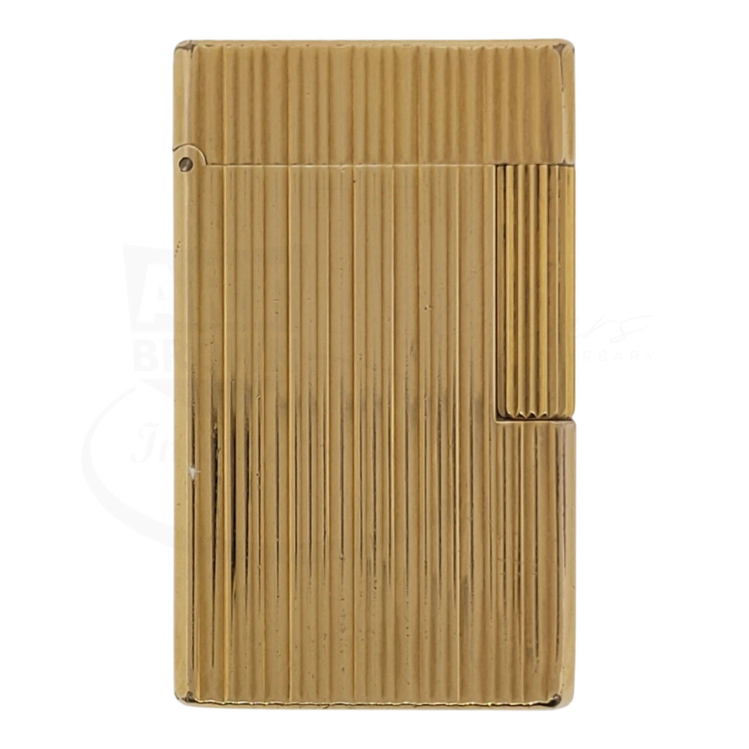 Gold vertical lines luxury vintage cigar lighter with sleek polished finish and classic design details