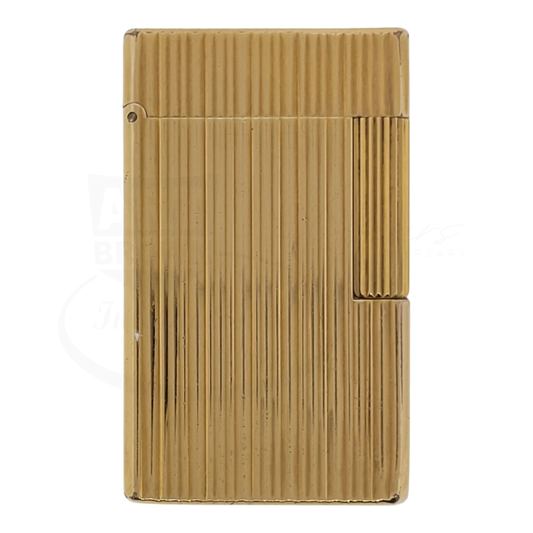 Gold vertical lines luxury vintage cigar lighter with sleek polished finish and classic design details