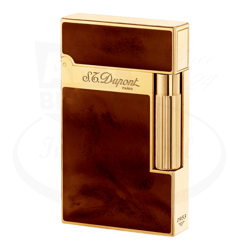 S.T. Dupont Ligne 2 Atelier Lighter Dark Brown And Gold Double Flame, 016126