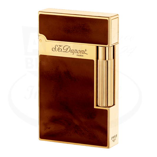 S.T. Dupont Ligne 2 Atelier Lighter Dark Brown And Gold Double Flame, 016126