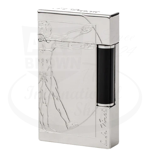 S.T. Dupont Ligne 2 Vitruvian Man Access Lighter 016162 palladium finish hand-engraved design