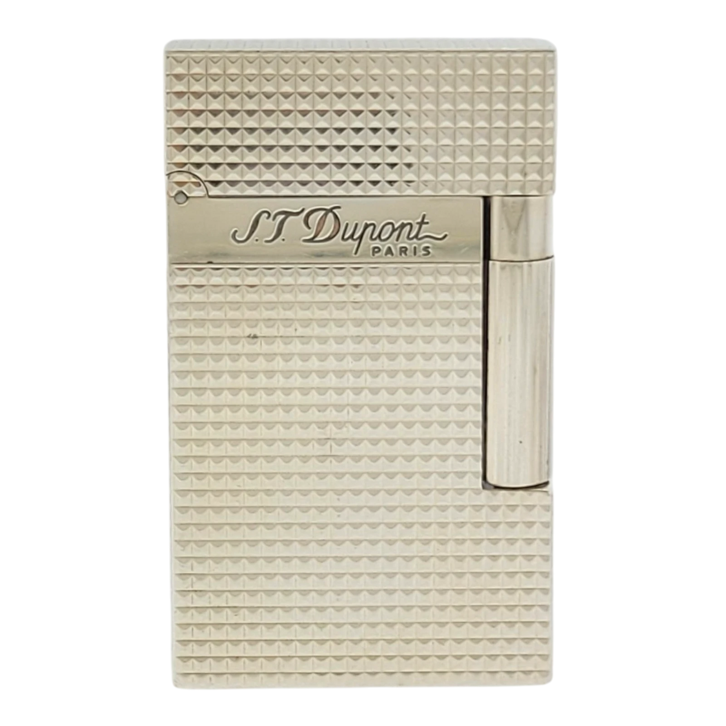 Preowned S.T. Dupont Ligne 2 Diamond Head Silver Lighter, 016184-D1