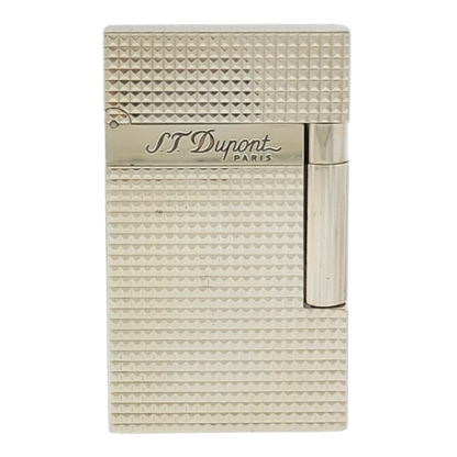 Preowned S.T. Dupont Ligne 2 Diamond Head Silver Lighter, 016184-D1