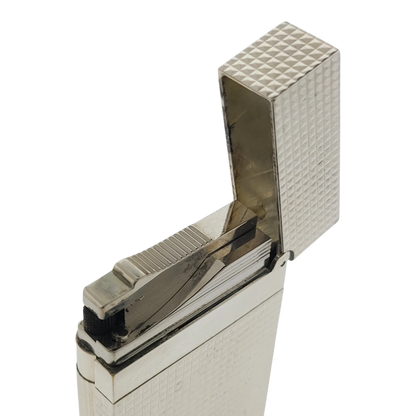 Preowned S.T. Dupont Ligne 2 Diamond Head Silver Lighter, 016184-D1