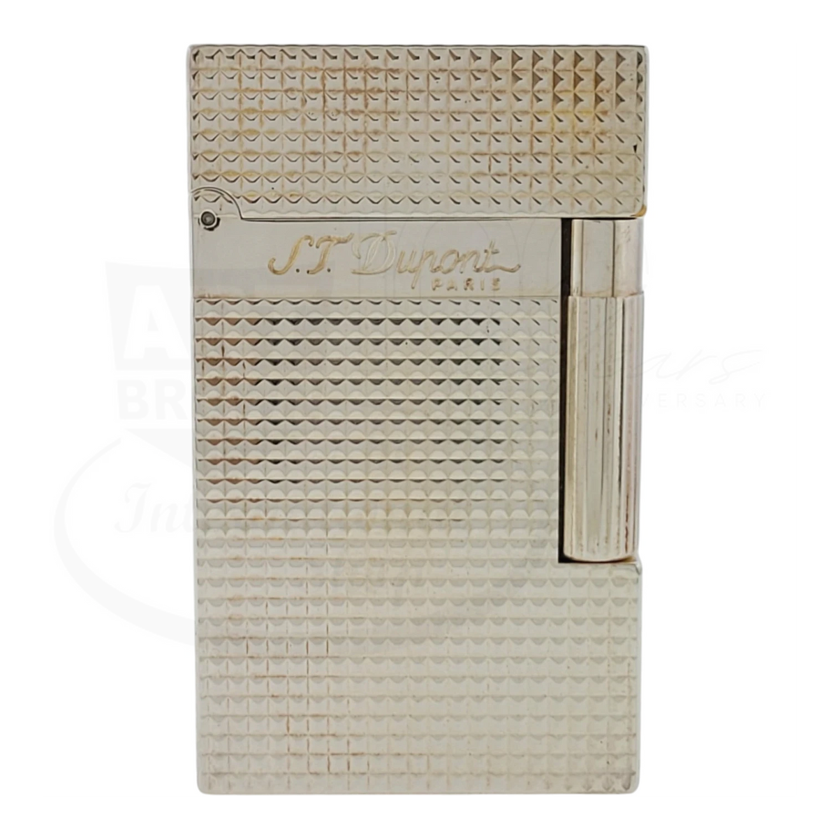 Preowned S.T. Dupont Ligne 2 Diamond Head Silver Lighter, 016184-D2