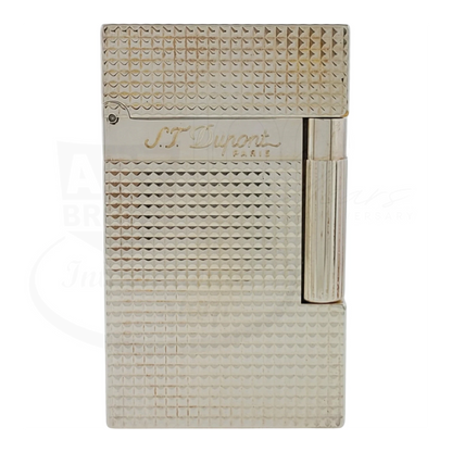 Preowned S.T. Dupont Ligne 2 Diamond Head Silver Lighter, 016184-D2