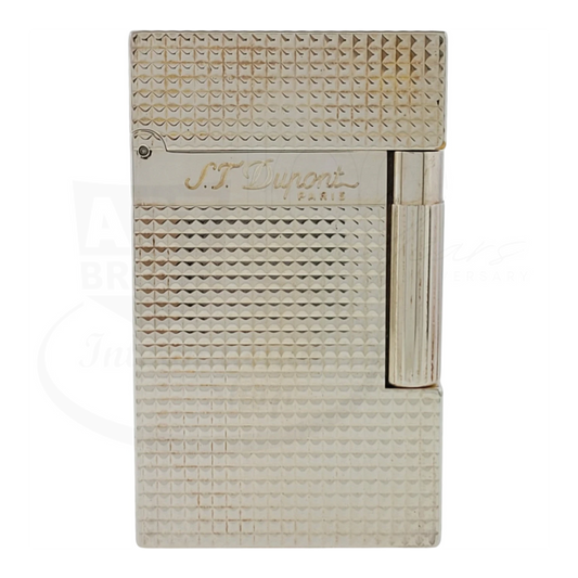 Preowned S.T. Dupont Ligne 2 Diamond Head Silver Lighter, 016184-D2