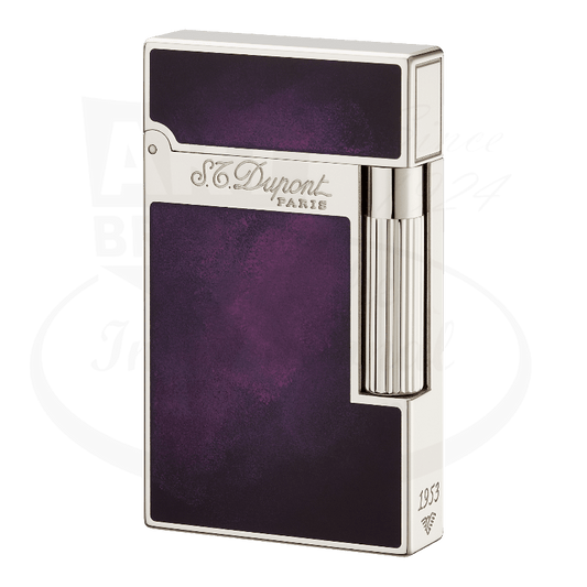 S.T. Dupont Ligne 2 Atelier Lighter Purple 016260 natural lacquer finish silver trim rectangular slim design