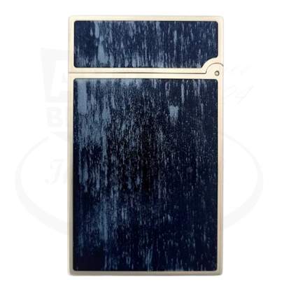 S.T. Dupont Atelier Lighter 016261 palladium frame blue lacquer with painted mother of pearl rectangular design