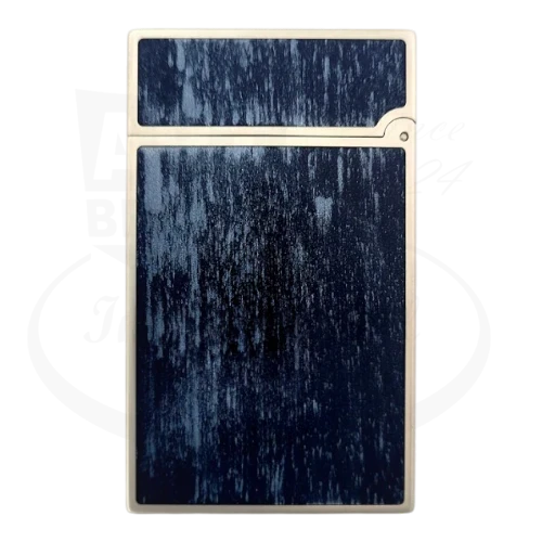 S.T. Dupont Atelier Lighter 016261 palladium frame blue lacquer with painted mother of pearl rectangular design
