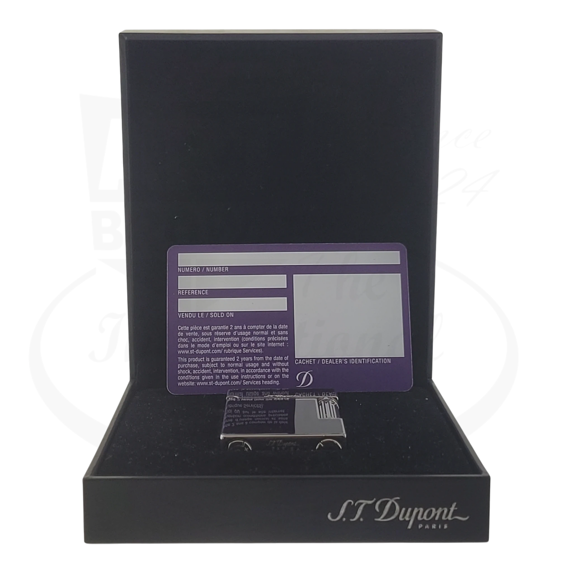 S.T. Dupont Ligne 2 Montparnasse 016296-D3 black lacquer and palladium lighter with original box and paperwork