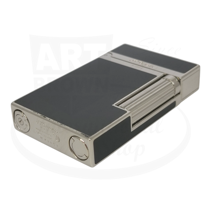 S.T. Dupont Ligne 2 Montparnasse 016296-D3 black lacquer and palladium lighter with sleek rectangular design