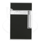S.T. Dupont Ligne 2 lighter with shiny black lacquer and palladium accents seen from the front.