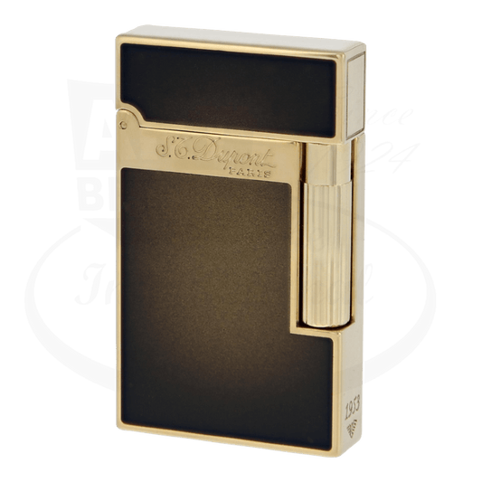 S.T. Dupont Ligne 2 Atelier Lighter 016304 natural lacquer bronze with gold accents rectangular slim design