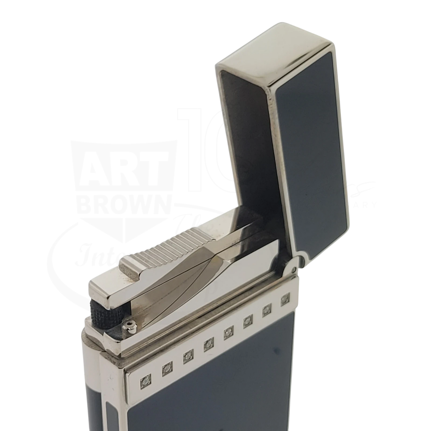 S.T. Dupont Limited Edition Ligne 2 Black & Palladium Diamond Drops v2 Lighter, 016478-D1
