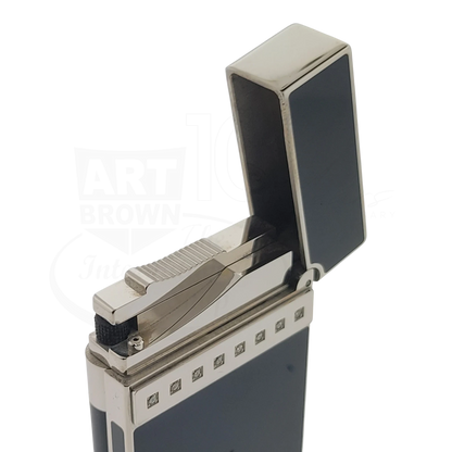 S.T. Dupont Limited Edition Ligne 2 Black & Palladium Diamond Drops v2 Lighter, 016478-D1