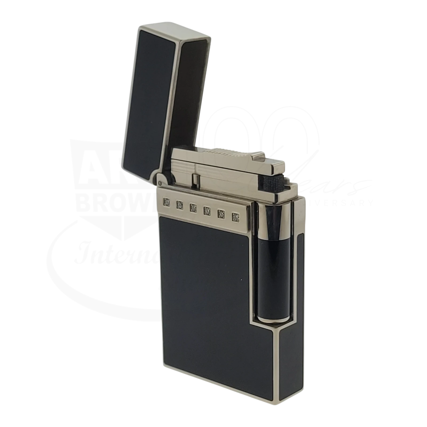 S.T. Dupont Limited Edition Ligne 2 Black & Palladium Diamond Drops v2 Lighter, 016478-D1