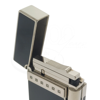 S.T. Dupont Limited Edition Ligne 2 Black & Palladium Diamond Drops v2 Lighter, 016478-D1