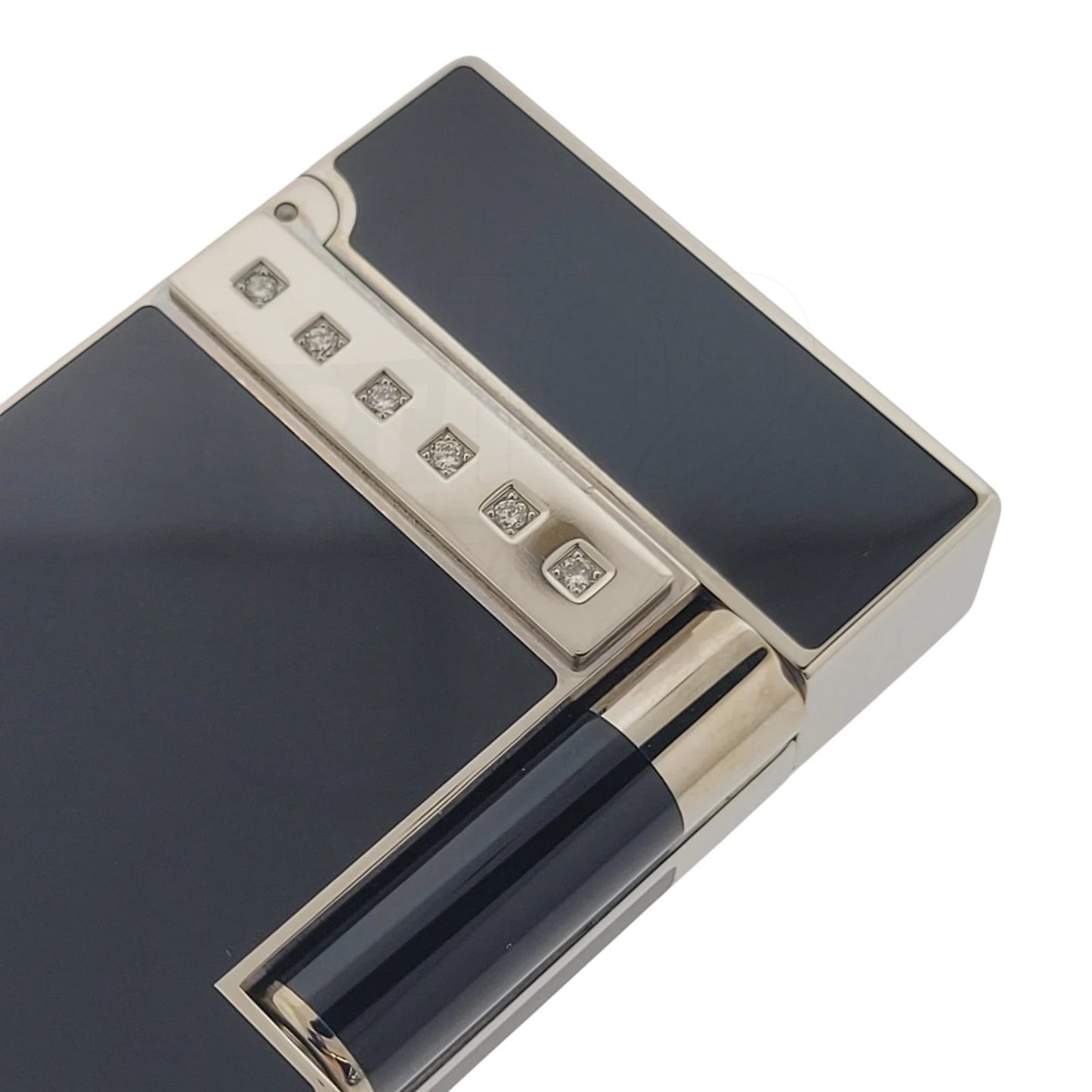 S.T. Dupont Limited Edition Ligne 2 Black & Palladium Diamond Drops v2 Lighter, 016478-D1
