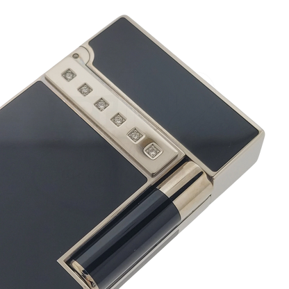 S.T. Dupont Limited Edition Ligne 2 Black & Palladium Diamond Drops v2 Lighter, 016478-D1