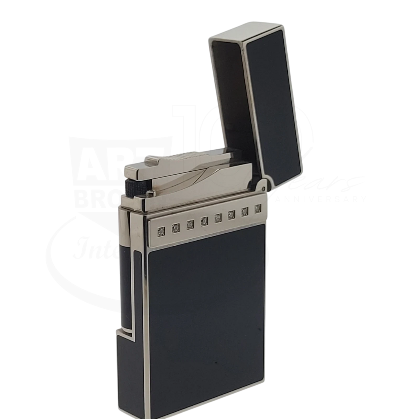 S.T. Dupont Limited Edition Ligne 2 Black & Palladium Diamond Drops v2 Lighter, 016478-D1