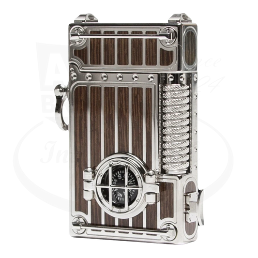S.T. Dupont Seven Seas Limited Edition Ligne 2 Prestige Smoking Kit ST016604 wood effect lacquer silver compass design lighter