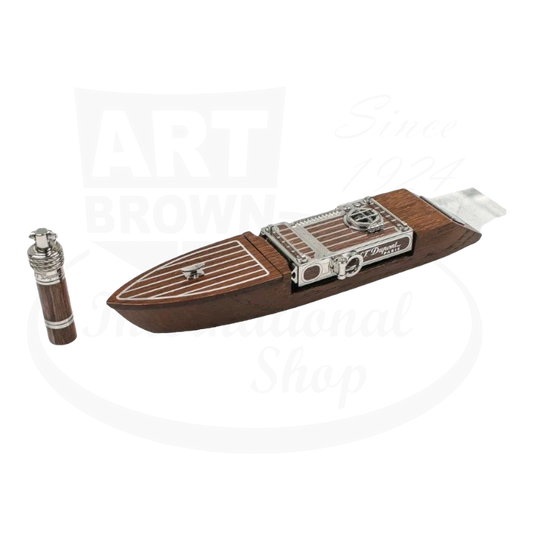 S.T. Dupont Seven Seas Limited Edition Ligne 2 Prestige Smoking Kit ST016604 wood lacquer boat design with palladium details