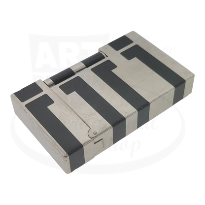 S.T. Dupont Ligne 2 016742 palladium lighter with black lacquer accents, preowned with visible wear and scratches